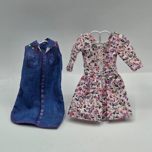 Barbie Career Outfit Fashion Pack: Musician Look Denim Dress & Floral Dress Set - Picture 1 of 7